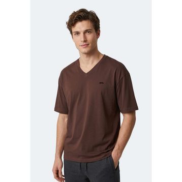 Slazenger Katre Erkek V Yaka Kahve Tişört