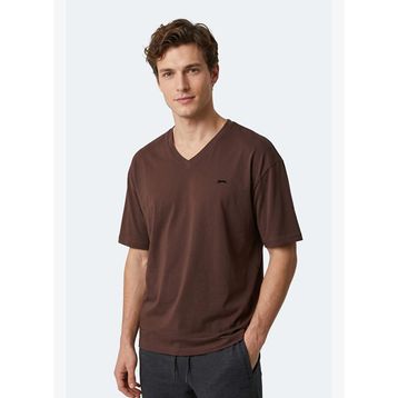 Slazenger Katre Erkek V Yaka Kahve Tişört