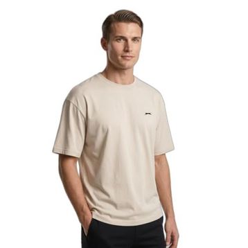 Slazenger KEANE Erkek Oversıze Bej Tişört