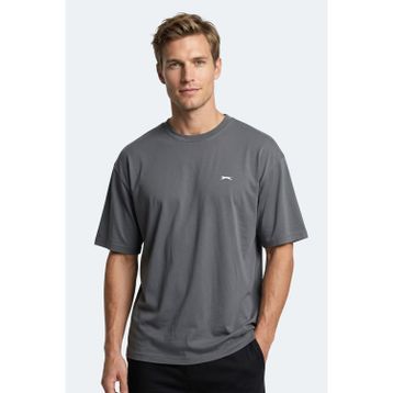 Slazenger KEANE Erkek Oversıze Gri Tişört