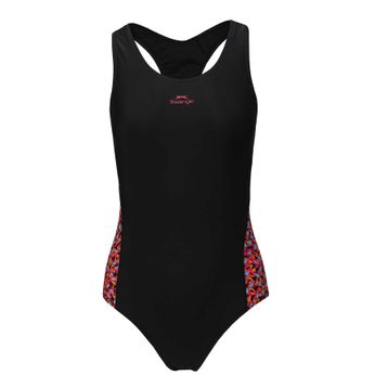 Slazenger SPL RacerBack LD43 Siyah Fuşya Kadın Mayo