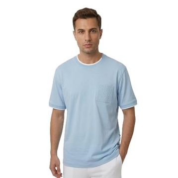 Slazenger ZAVIER Erkek Pamuklu Mavi Tişört