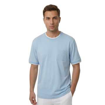 Slazenger ZAVIER Erkek Pamuklu Mavi Tişört