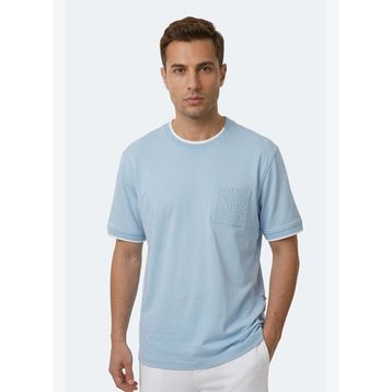 Slazenger ZAVIER Erkek Pamuklu Mavi Tişört