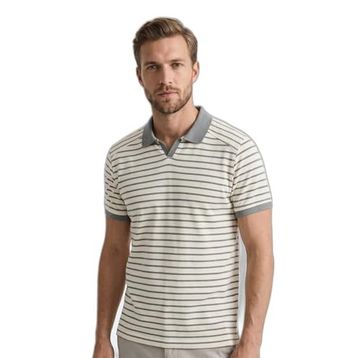 Slazenger ZOLL Erkek Polo Yaka Beyaz/Gri Tişört