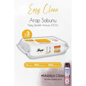 Sleepy 100'lü Easy Clean Arap Sabunu Katkılı Yüzey Temizlik Havlusu