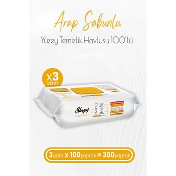 Sleepy 100'lü Easy Clean Arap Sabunu Katkılı Yüzey Temizlik Havlusu