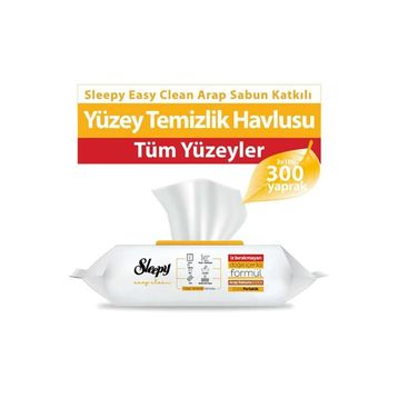 Sleepy 100'lü Easy Clean Arap Sabunu Katkılı Yüzey Temizlik Havlusu