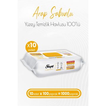 Sleepy 100'lü Easy Clean Arap Sabunu Katkılı Yüzey Temizlik Havlusu