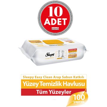 Sleepy 100'lü Easy Clean Arap Sabunu Katkılı Yüzey Temizlik Havlusu