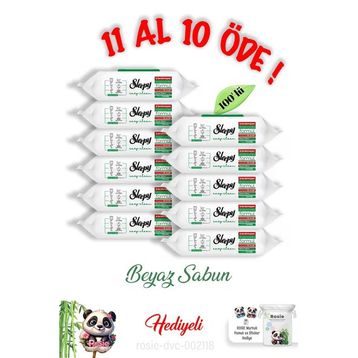 Sleepy 100'lü Easy Clean Beyaz Sabun Katkılı Yüzey Temizlik Havlusu