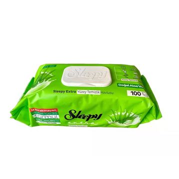 Sleepy 100'lü Extra Doğal Aloe Vera Özü Yüzey Temizlik Havlusu