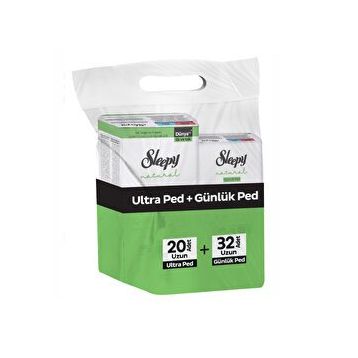 Sleepy 20'li Natural Ultra Uzun+32'li Uzun Günlük Ped