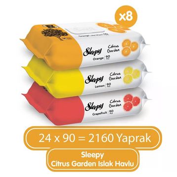Sleepy 24x90'lı Citrus Garden Islak Bebek Havlusu