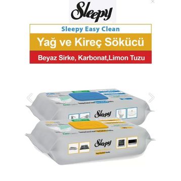 Sleepy 30'lu Kireç Sökücü + 30'lu Yağ Çözücü Yüzey Temizleme Havlusu