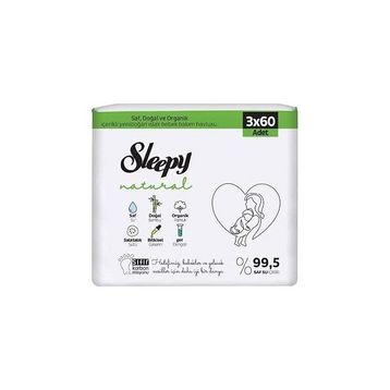 Sleepy 3x60'lı Natural Yenidoğan Islak Havlu