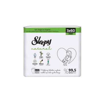 Sleepy 3x60'lı Natural Yenidoğan Islak Havlu