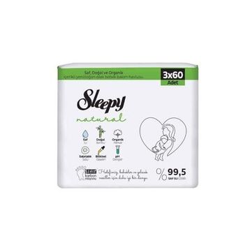 Sleepy 3x60'lı Natural Yenidoğan Islak Havlu