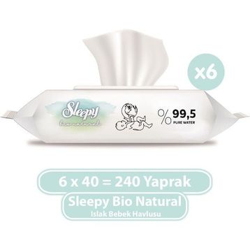 Sleepy 40 Yaprak Bio Natural Islak Havlu (3 adet)