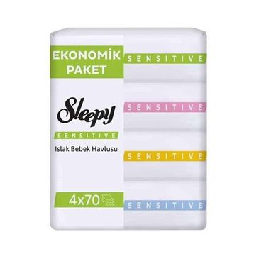 Sleepy 4x70'li Set Sensitive Islak Havlu