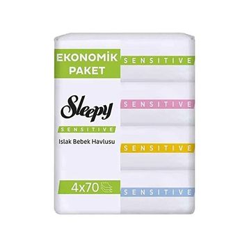 Sleepy 4x70'li Set Sensitive Islak Havlu