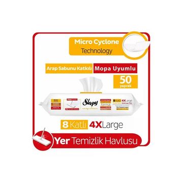 Sleepy 50 Yaprak Easy Clean Arap Sabunu Katkılı Mopa Uyumlu Yer Temizlik Havlusu