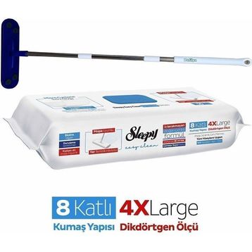 Sleepy 50 Yaprak Easy Clean Çamaşır Suyu Katkılı Mopa Uyumlu Yer Temizlik Havlusu