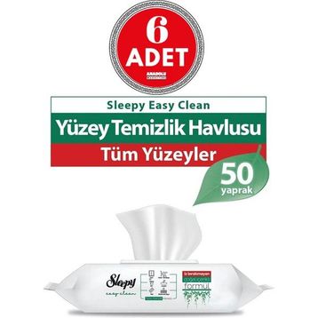Sleepy 50'li Easy Clean Yüzey Temizlik Havlusu (12 adet)