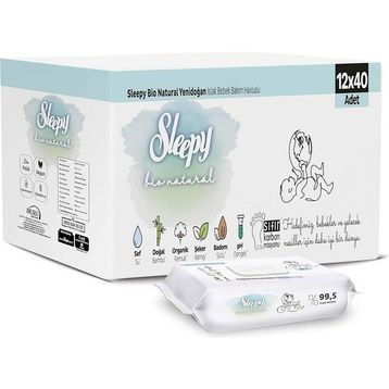 Sleepy Bio Natural 12x40 Yaprak Yeni Doğan Islak Mendil