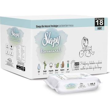 Sleepy Bio Natural 18x40 Yaprak Yeni Doğan Islak Mendil