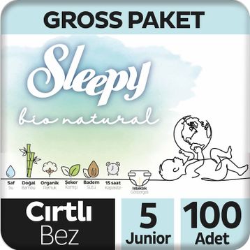 Sleepy Bio Natural No:5 Junior 100 Adet Bebek Bezi