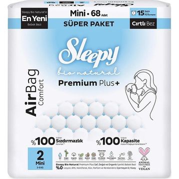 Sleepy Bio Natural Premium Plus Airbag Comfort No:2 Mini 48 Adet Bebek Bezi