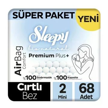 Sleepy Bio Natural Premium Plus Airbag Comfort No:2 Mini 68 Adet Bebek Bezi