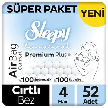 Sleepy Bio Natural Premium Plus Airbag Comfort No:4 Maxi 52 Adet Bebek Bezi
