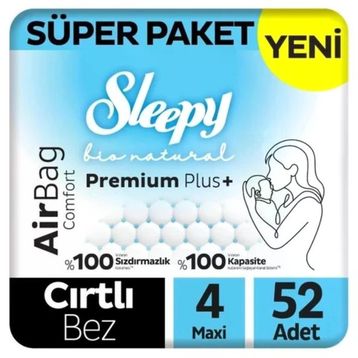 Sleepy Bio Natural Premium Plus Airbag Comfort No:4 Maxi 52 Adet Bebek Bezi