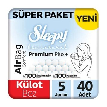 Sleepy Bio Natural Premium Plus Airbag Comfort No:5 Junior 40 Adet Külot Bebek Bezi