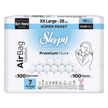 Sleepy Bio Natural Premium Plus Airbag Comfort No:7 XXLarge 28 Adet Bebek Bezi