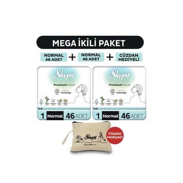 Sleepy Bio Natural Premium Plus Mega Paket Normal 46x2 92 Adet Hijyenik Ped