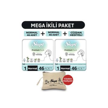 Sleepy Bio Natural Premium Plus Mega Paket Normal 46x2 92 Adet Hijyenik Ped