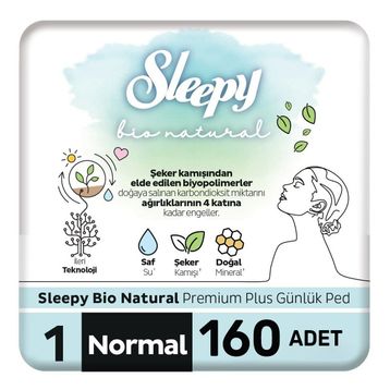 Sleepy Bio Natural Premium Plus Normal 160 Adet Günlük Ped