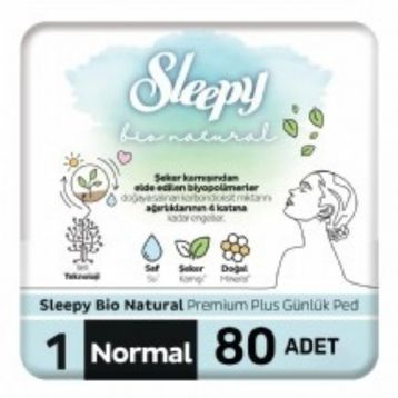 Sleepy Bio Natural Premium Plus Normal 80 Adet Günlük Ped