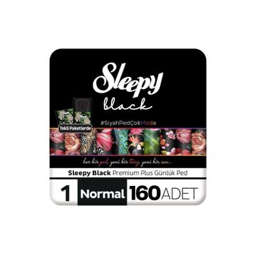 Sleepy Black Premium Plus 160 Adet Normal Günlük Ped