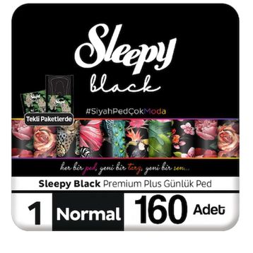 Sleepy Black Premium Plus 160 Adet Normal Günlük Ped