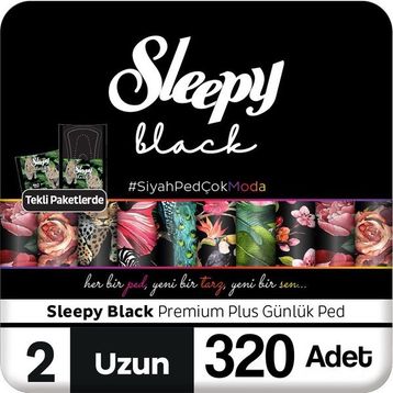 Sleepy Black Premium Plus 320 Adet Normal Günlük Ped
