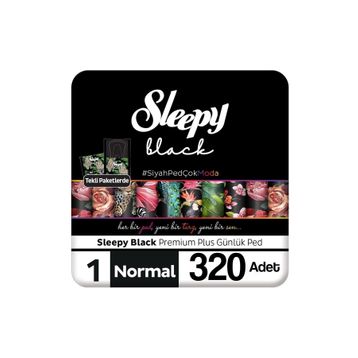 Sleepy Black Premium Plus 320 Adet Normal Günlük Ped