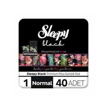 Sleepy Black Premium Plus 40 Adet Normal Günlük Ped