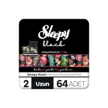 Sleepy Black Premium Plus 64 Adet Uzun Günlük Ped