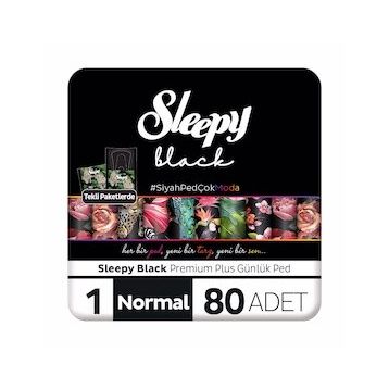 Sleepy Black Premium Plus 80 Adet Normal Günlük Ped