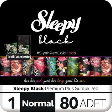 Sleepy Black Premium Plus 80 Adet Normal Günlük Ped