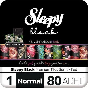 Sleepy Black Premium Plus 80 Adet Normal Günlük Ped